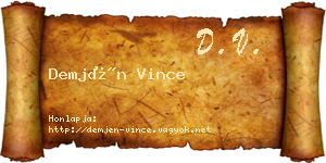 Demjén Vince névjegykártya